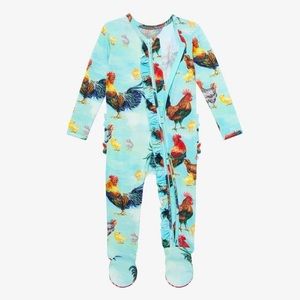 Posh Peanut “Rhett” Chicken Zipper Footie 3-6m